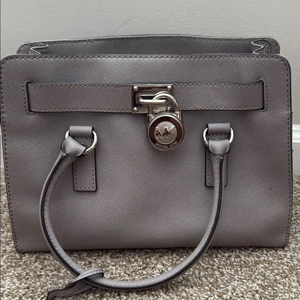 Michael Kors Gray Satchel with Silver Hardware